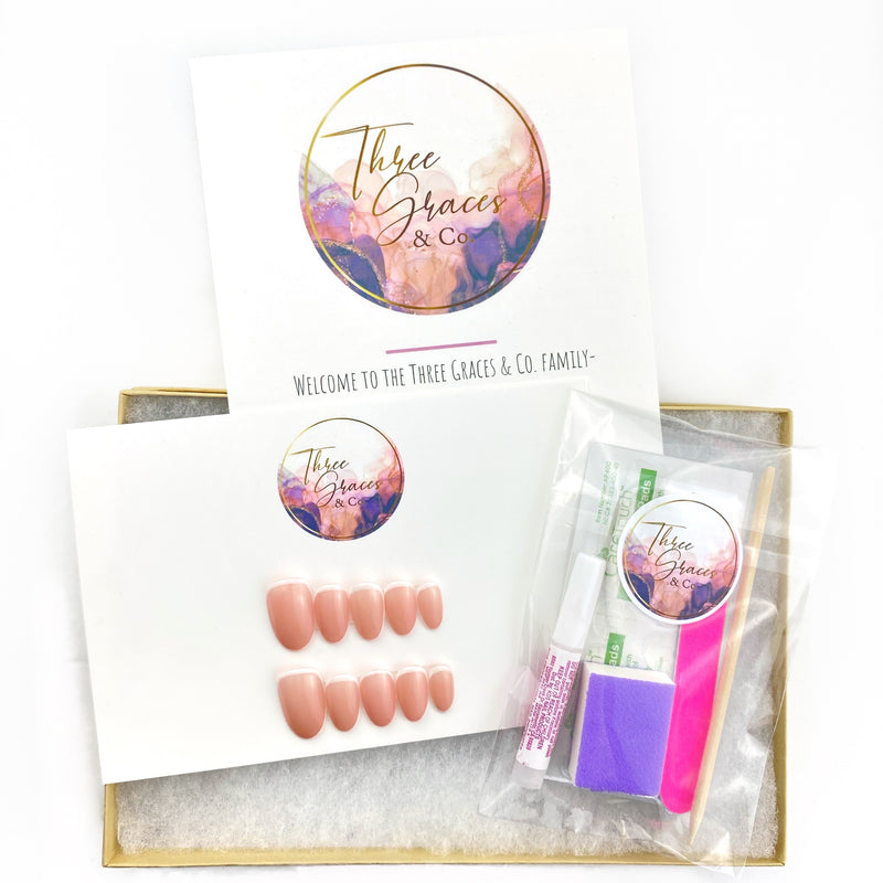 The Rosie - Three Graces & Co. press on nails glue on nails stick on nails