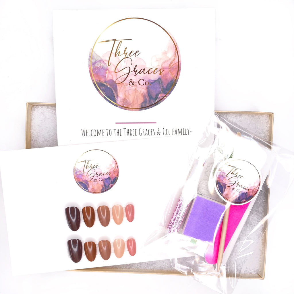 Nude Gradient - Three Graces & Co. press on nails glue on nails stick on nails