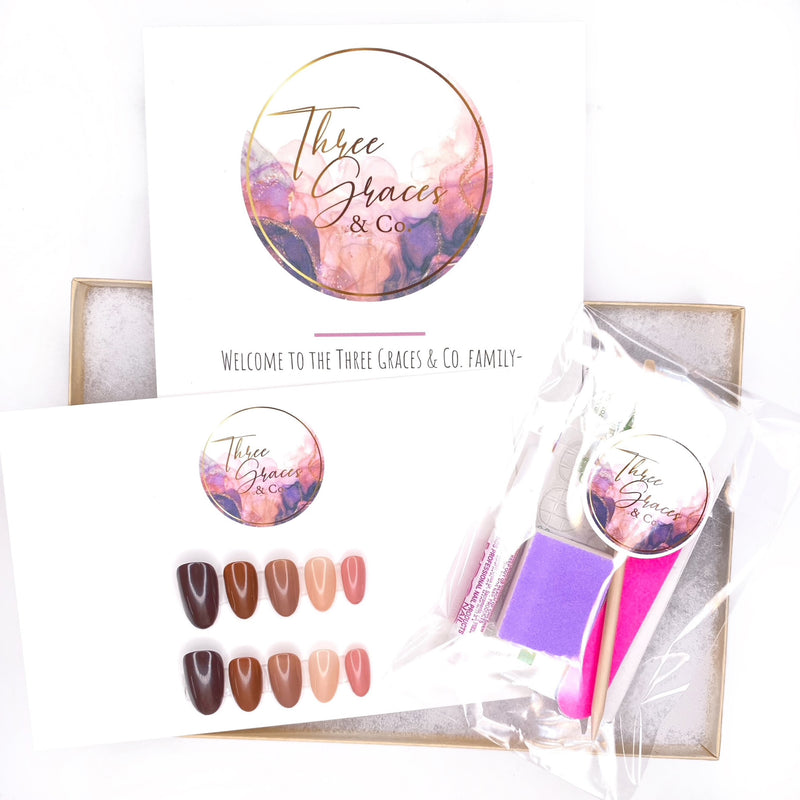 Nude Gradient - Three Graces & Co. press on nails glue on nails stick on nails