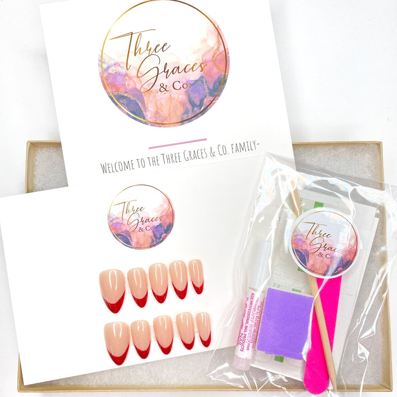 French Sparkle - Three Graces & Co. press on nails glue on nails stick on nails