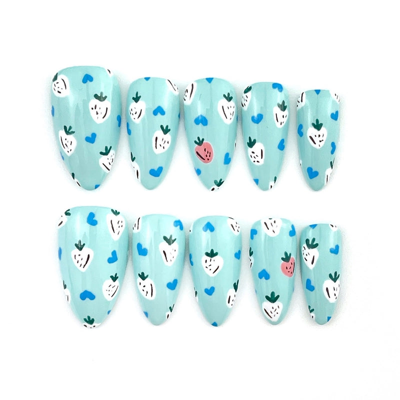 Strawberry Blues Nail Set/Mask Combo
