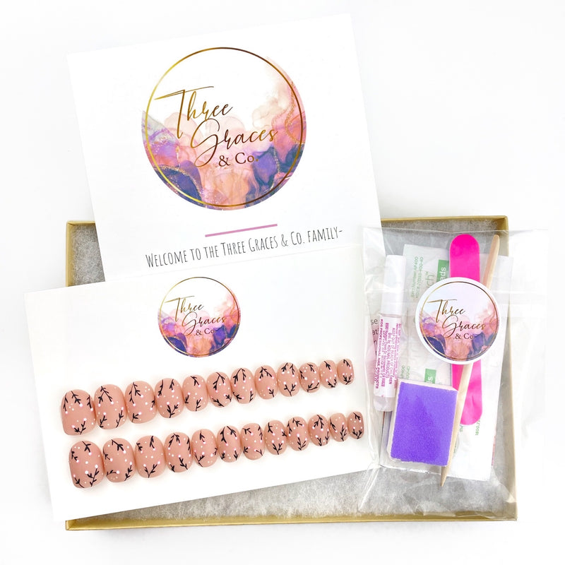 Floral Obsession - Three Graces & Co. press on nails glue on nails stick on nails
